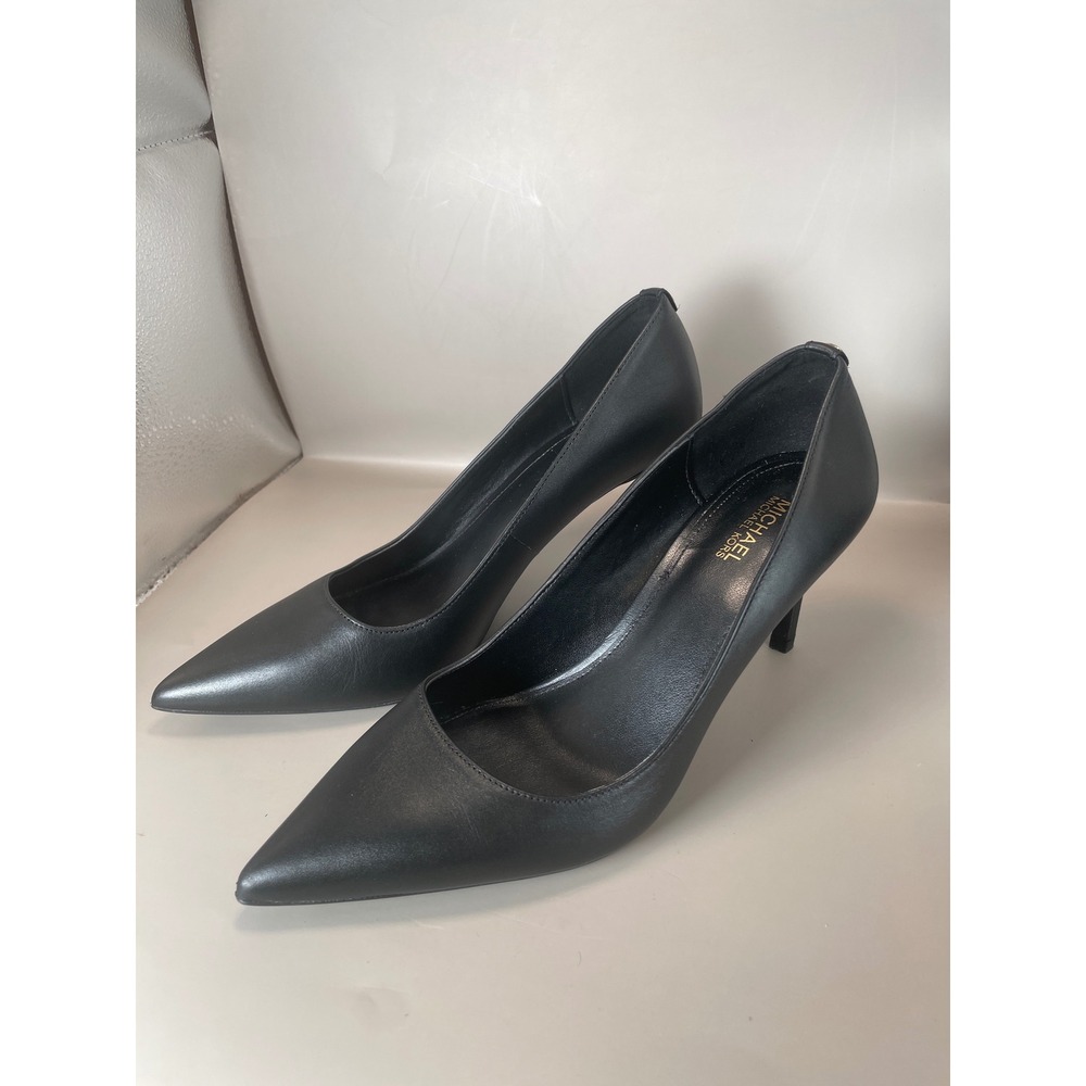 Michael Kors Dorothy Flex Black Leather Pointed Toe Pumps Heels Womens 7M - Picture 2 of 8